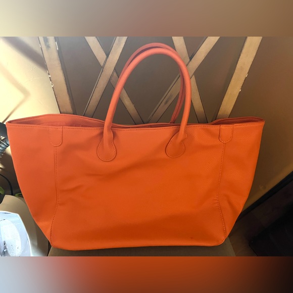 Unbranded Handbags - Orange “Leather” Tote Bag